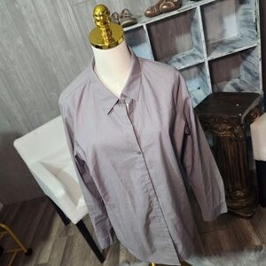 Worthington Woman Casual Gray Button Down Shirt